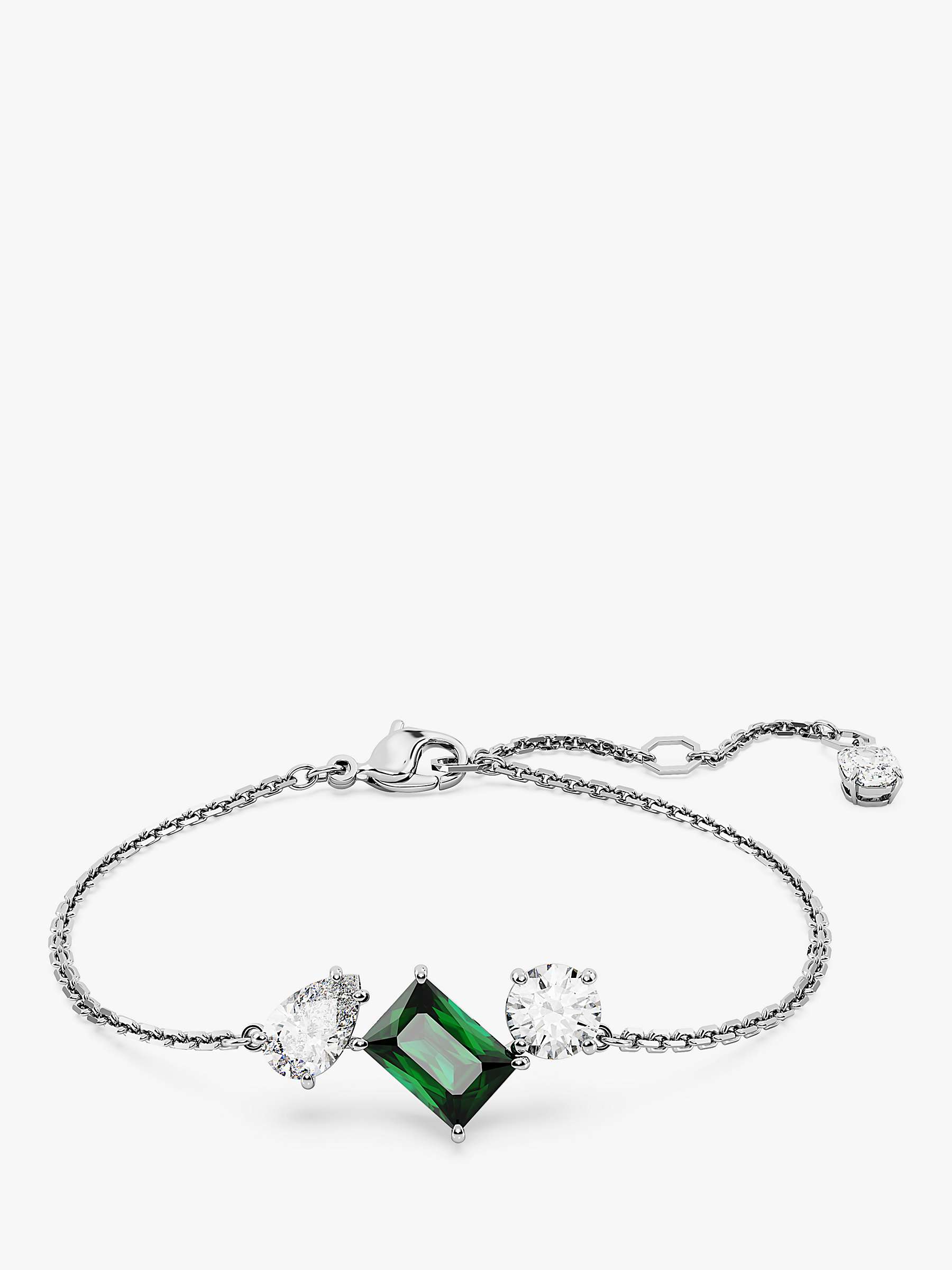 Buy Swarovski Mesmera Crystal Trio Chain Bracelet, Silver/Green Online at johnlewis.com