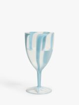 John Lewis Lisbon Stripe Plastic Picnic Wine Glass, 450ml