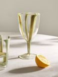 John Lewis Lisbon Stripe Plastic Picnic Wine Glass, 450ml, Green