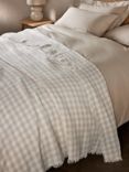 John Lewis Linen Gingham Throw, Natural