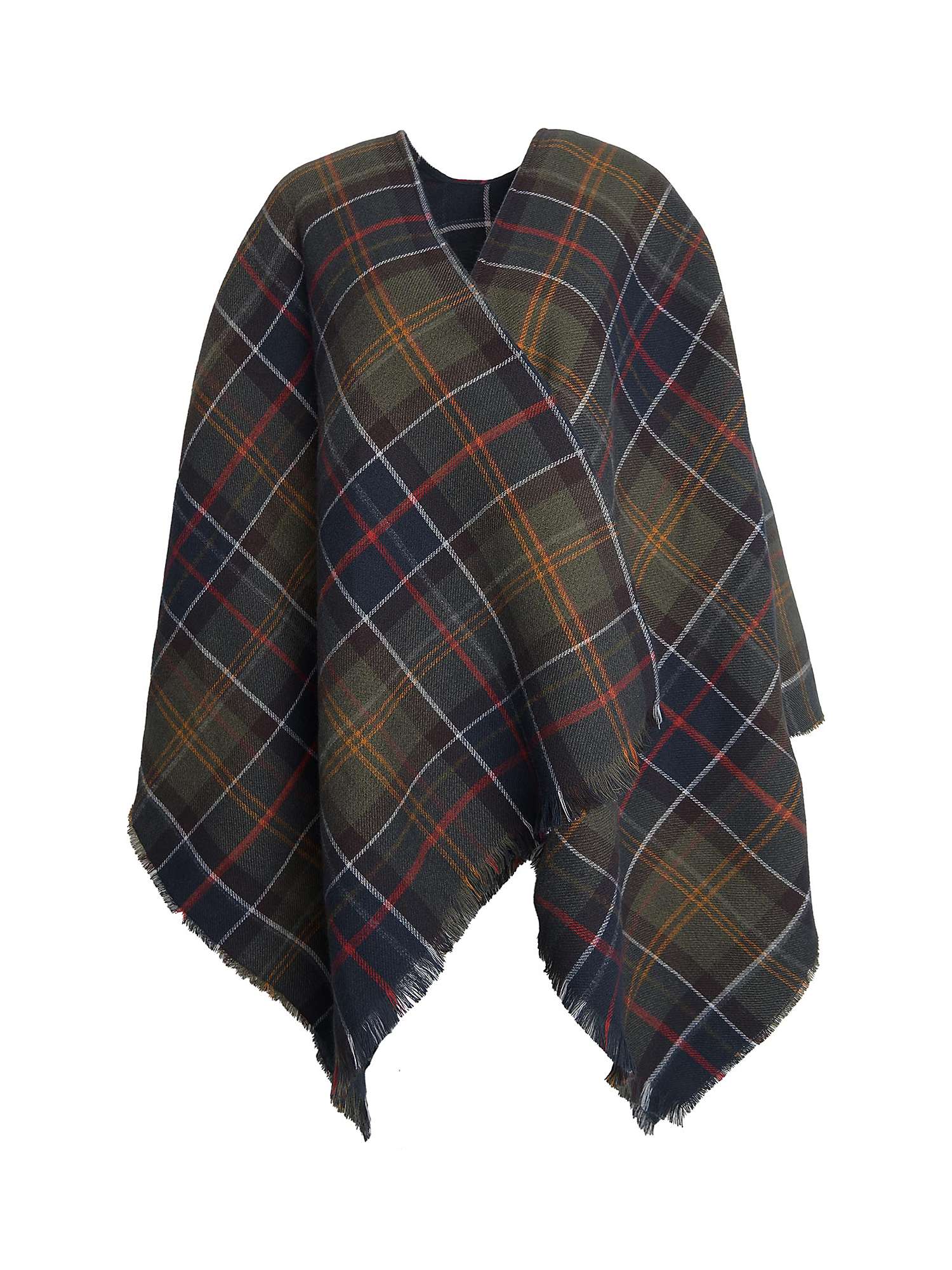 Buy Barbour Montieth Check Cape Poncho, Green/Multi Online at johnlewis.com