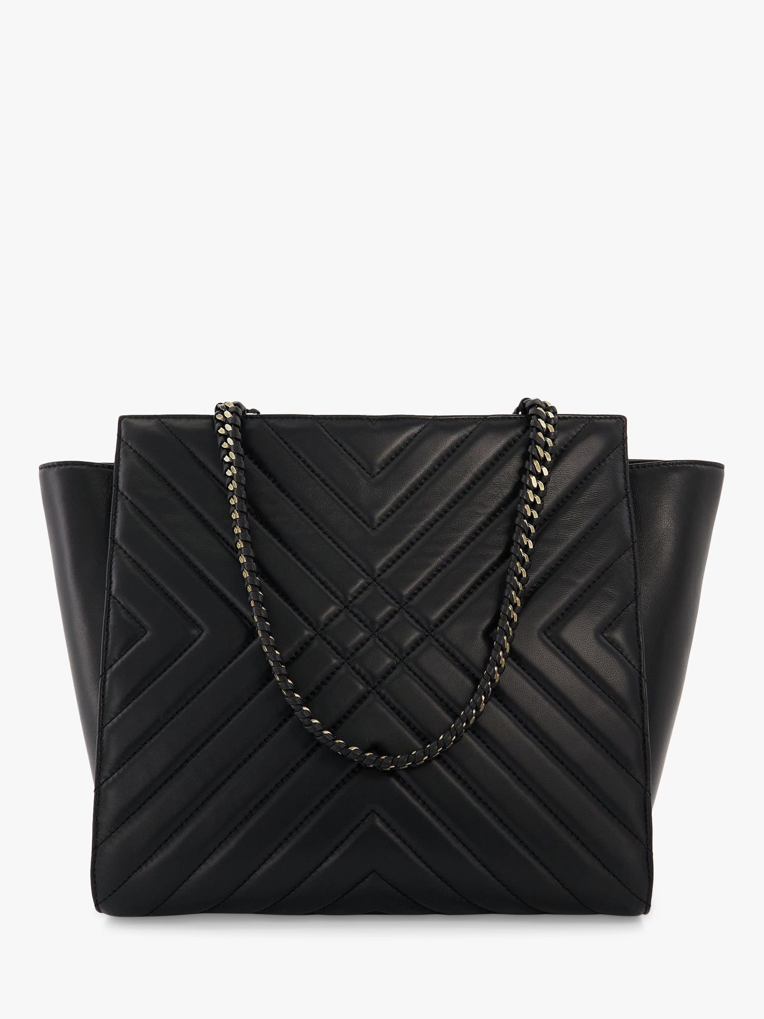 Buy Dune Hampstead Quilted Leather Shoulder Bag, Black Online at johnlewis.com