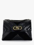 Dune Regent Quilted Leather Mix Shoulder Bag, Black