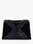 Dune Regent Quilted Leather Mix Shoulder Bag, Black