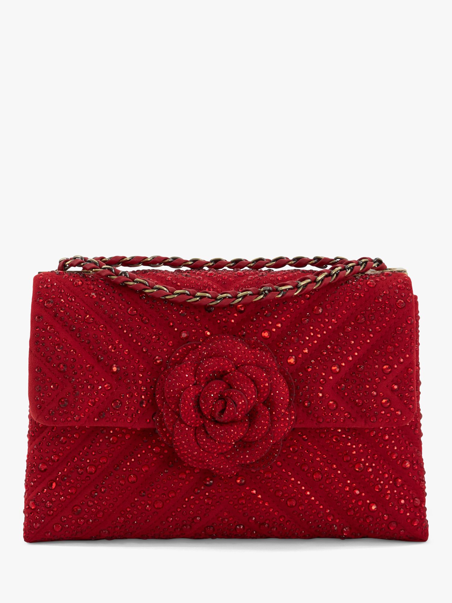 Dune Richmond Embellished Shoulder Bag Red