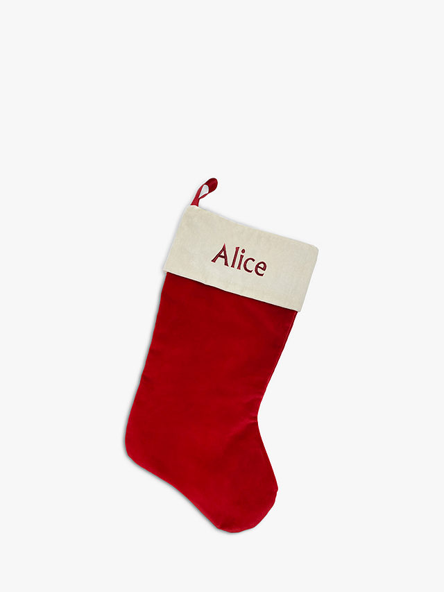 Babyblooms Personalised Christmas Stocking, Red