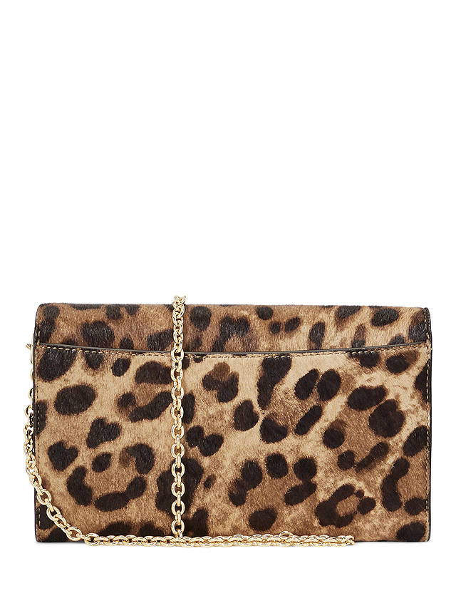 Lauren Ralph Lauren Adair Leopard Print Cross Body Bag, Brown/Multi