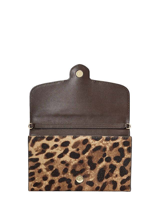 Lauren Ralph Lauren Adair Leopard Print Cross Body Bag, Brown/Multi