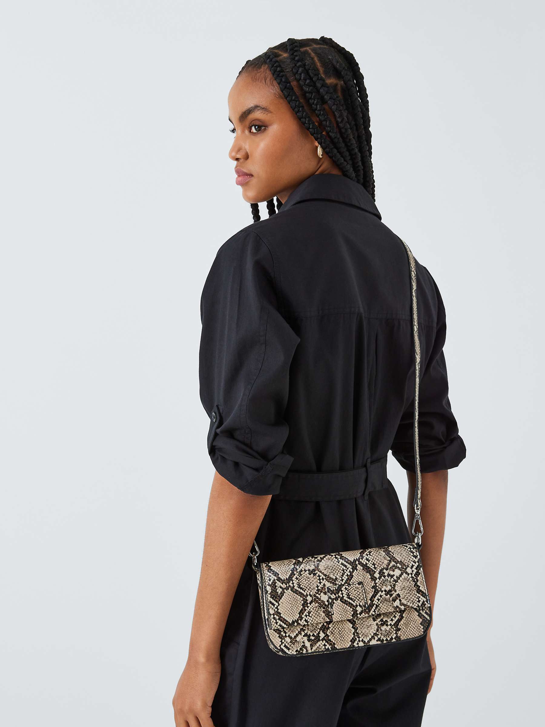 Buy John Lewis ANYDAY Sleek Snake Print Flapover Shoulder Bag Online at johnlewis.com