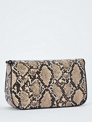 John Lewis ANYDAY Sleek Snake Print Flapover Shoulder Bag