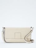 John Lewis ANYDAY Sleek Flapover Shoulder Bag, White Lizard