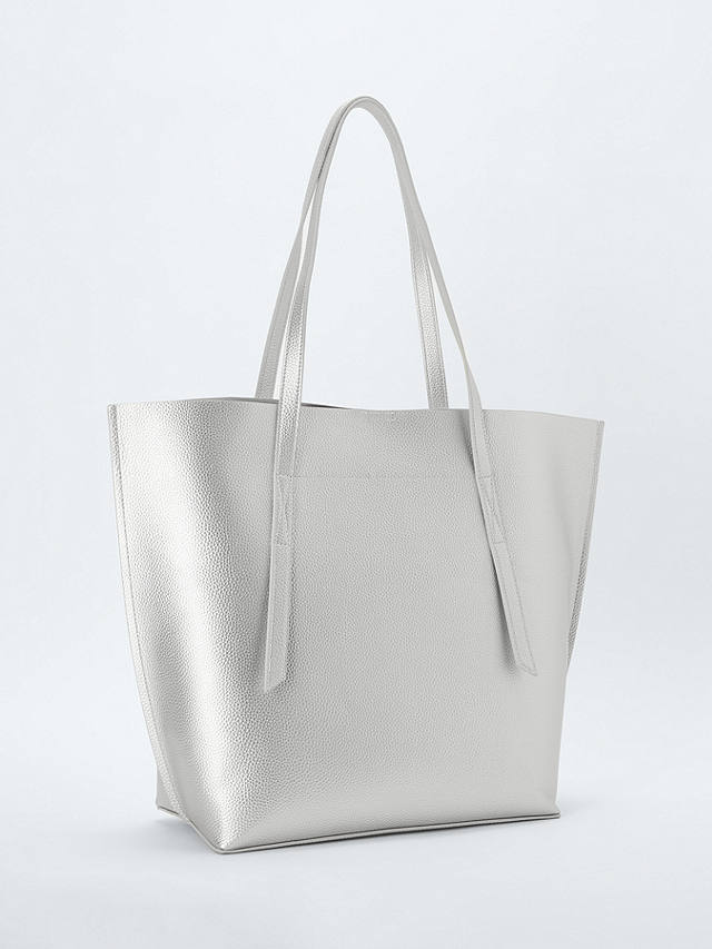 John Lewis ANYDAY Sia East/West Minimal Tote Bag, Silver