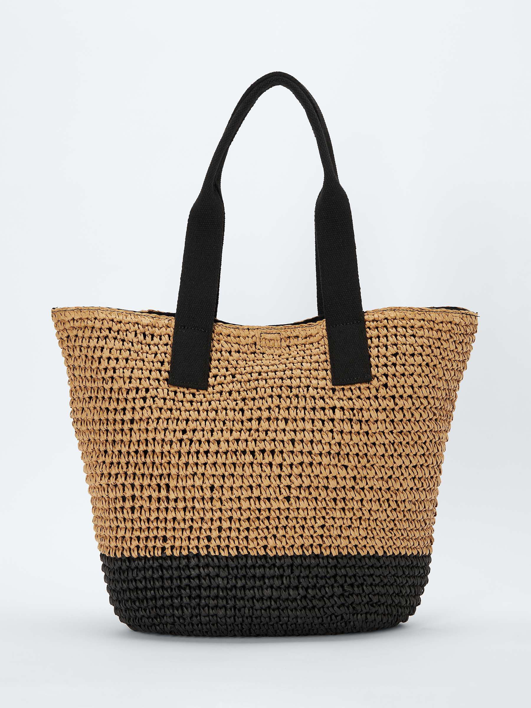 Buy John Lewis ANYDAY Raffia Tote Bag, Natural/Black Online at johnlewis.com