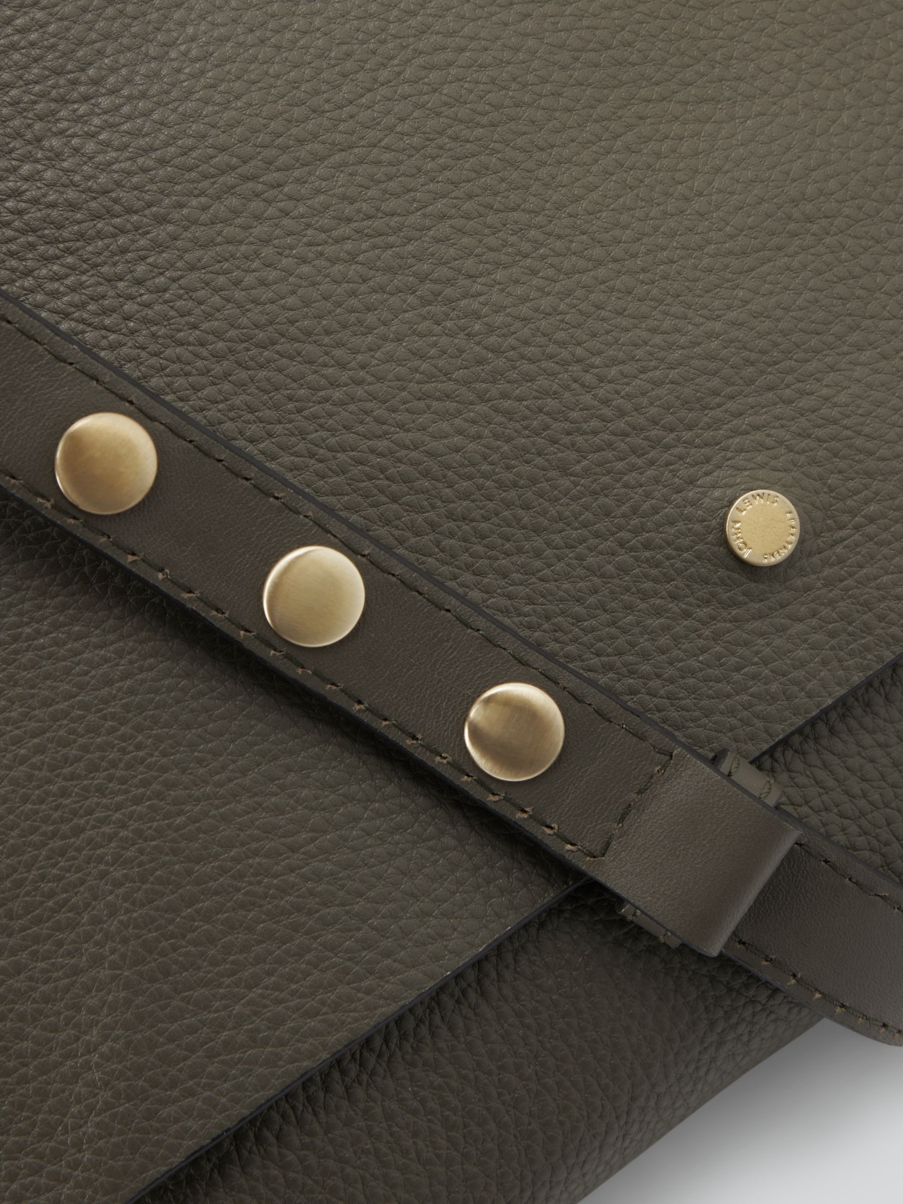 John Lewis Mae Leather Cross Body Bag, Burnt Olive