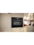 Neff N90 C24FS31G0B Built-in Compact Oven with Steam Function, Grey Graphite