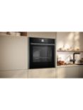 Neff N90 Slide and Hide B64CT73G0B Built In Self Cleaning Electric Single Oven, Grey Graphite