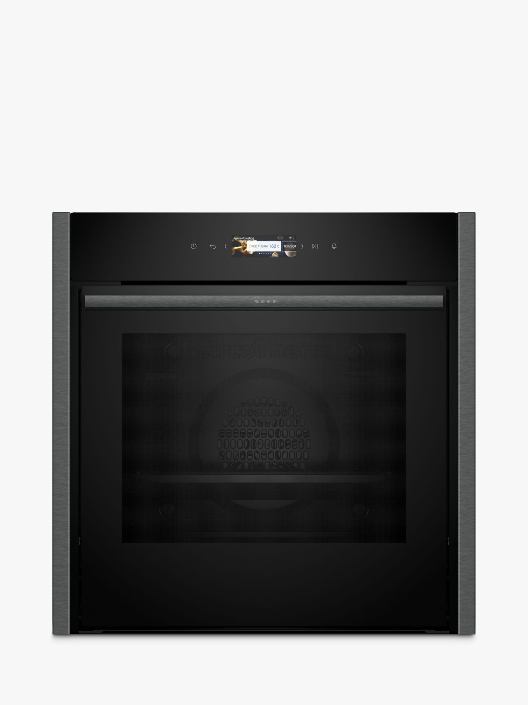 Neff N70 Slide and Hide B54CR71G0B Built In Self Cleaning Electric Single Oven, Grey Graphite