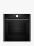 Neff N90 Slide and Hide B64VT73G0B Built In Self Cleaning Electric Single Oven with Steam Function, Grey Graphite