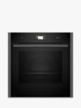 Neff N90 Slide and Hide B64VS71G0B Built In Self Cleaning Electric Single Oven with Steam Function, Grey Graphite