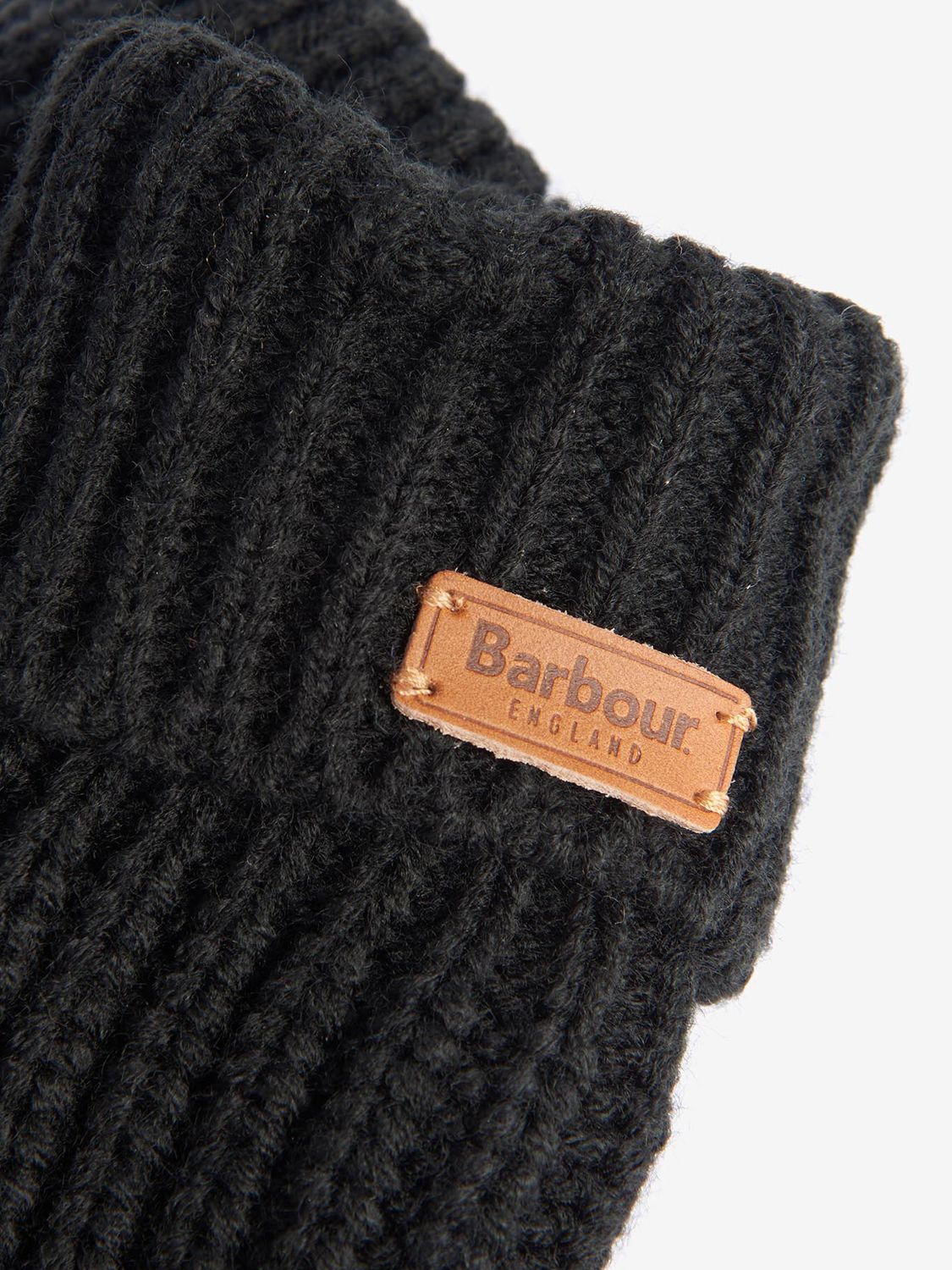 Barbour Saltburn Knitted Gloves, Black at John Lewis & Partners