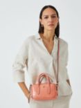 John Lewis Leather Zip Around Grab Bag, Pink