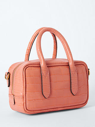 John Lewis Leather Zip Around Grab Bag, Pink
