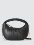 John Lewis Soft Leather Scoop Bag, Black