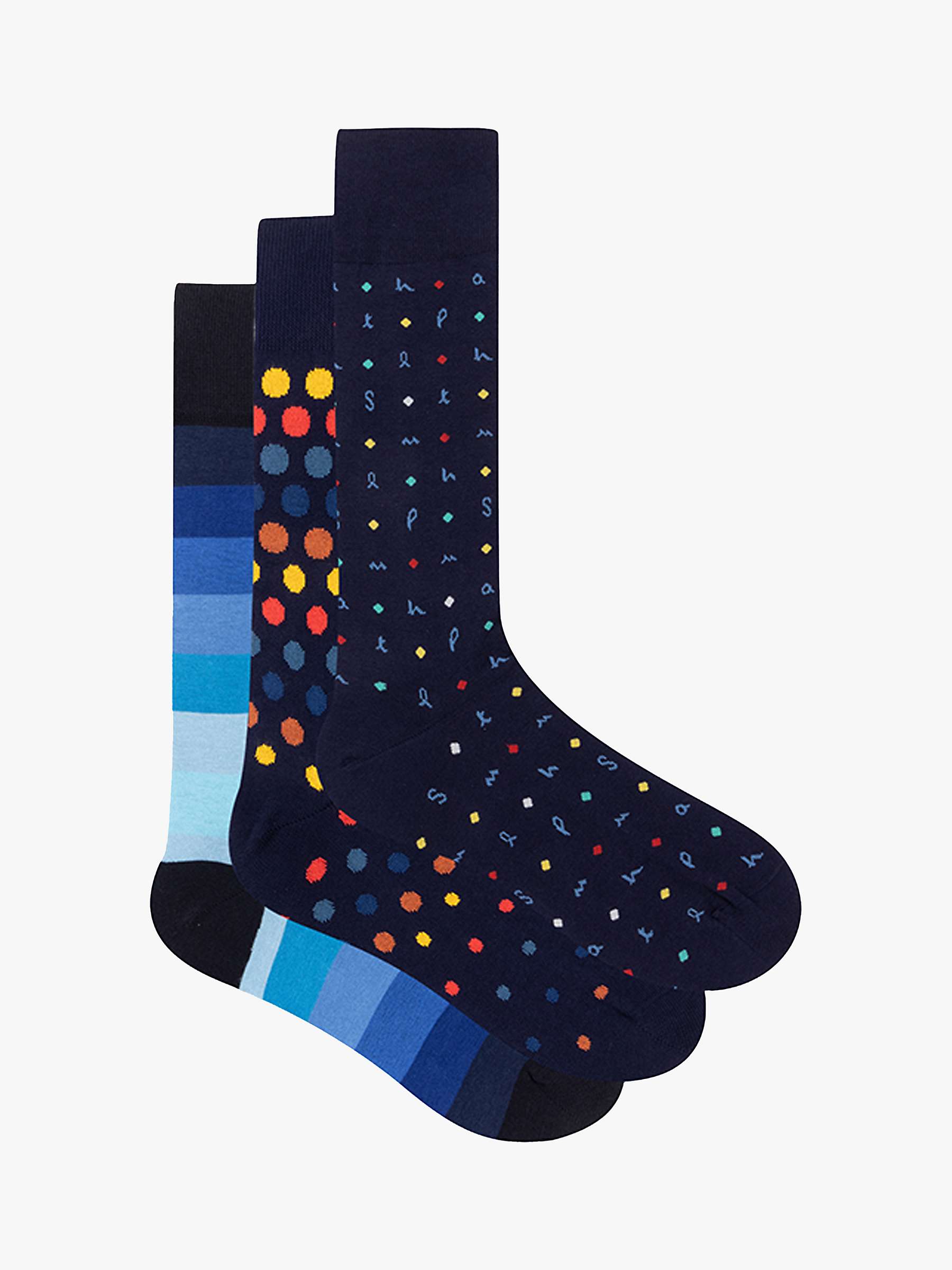 Buy Paul Smith Mix Cotton Socks, Pack of 3, Multi Online at johnlewis.com