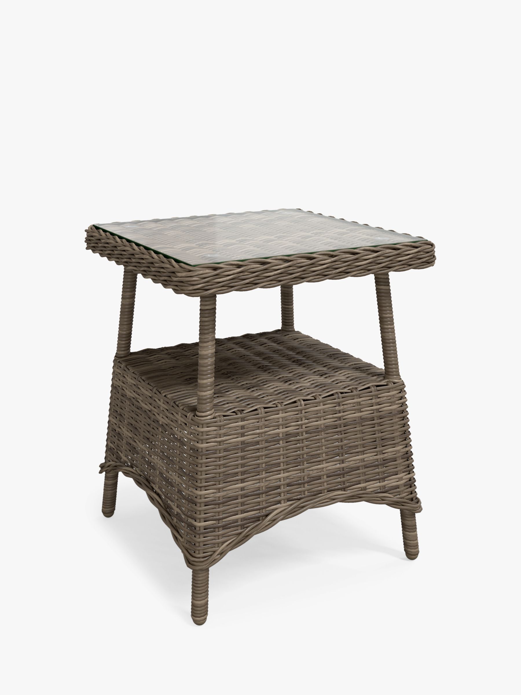 John Lewis Rye Woven Square Garden Side Table, Natural