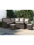 John Lewis Rye Woven 7-Seater Corner Garden Sofa with Dining / Lounging Table & 2 Footstools Set, Natural