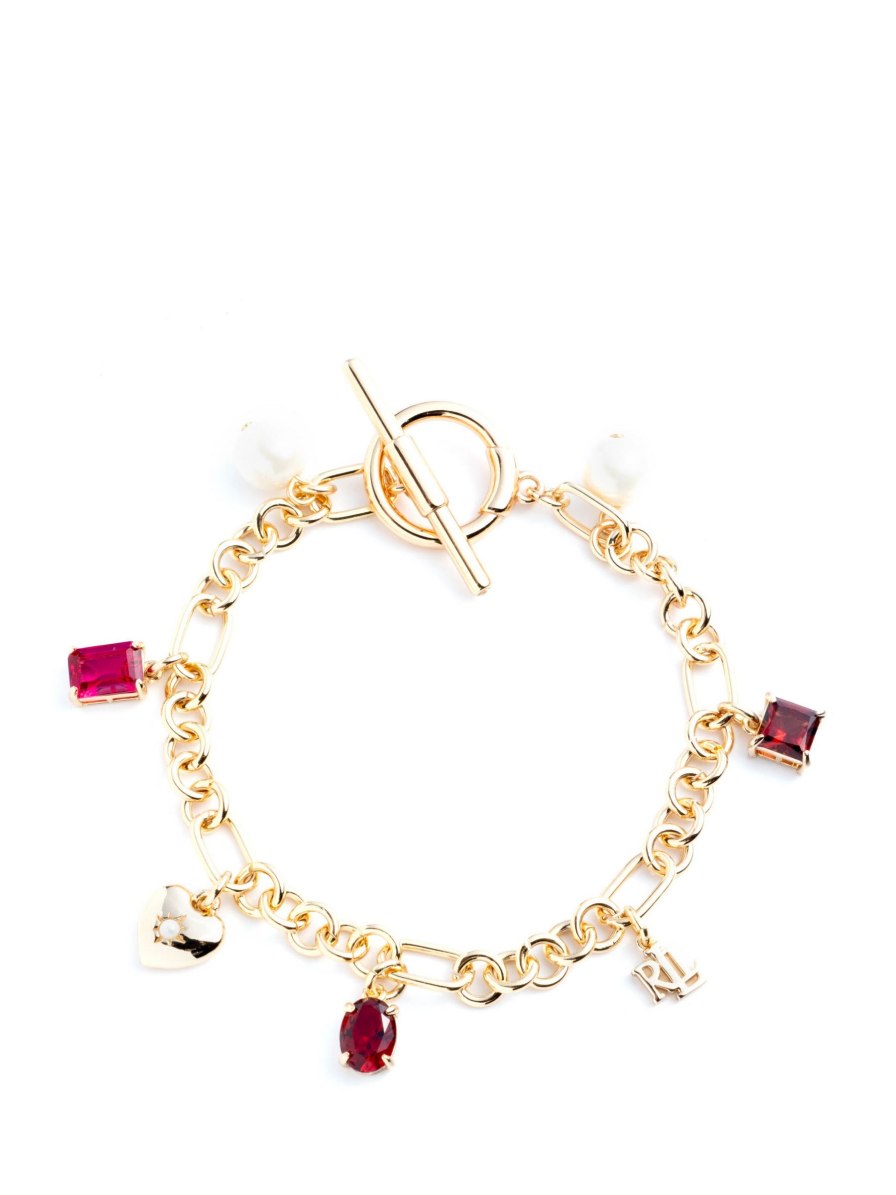 Lauren Ralph Lauren Charm Toggle Bracelet, Gold/Multi