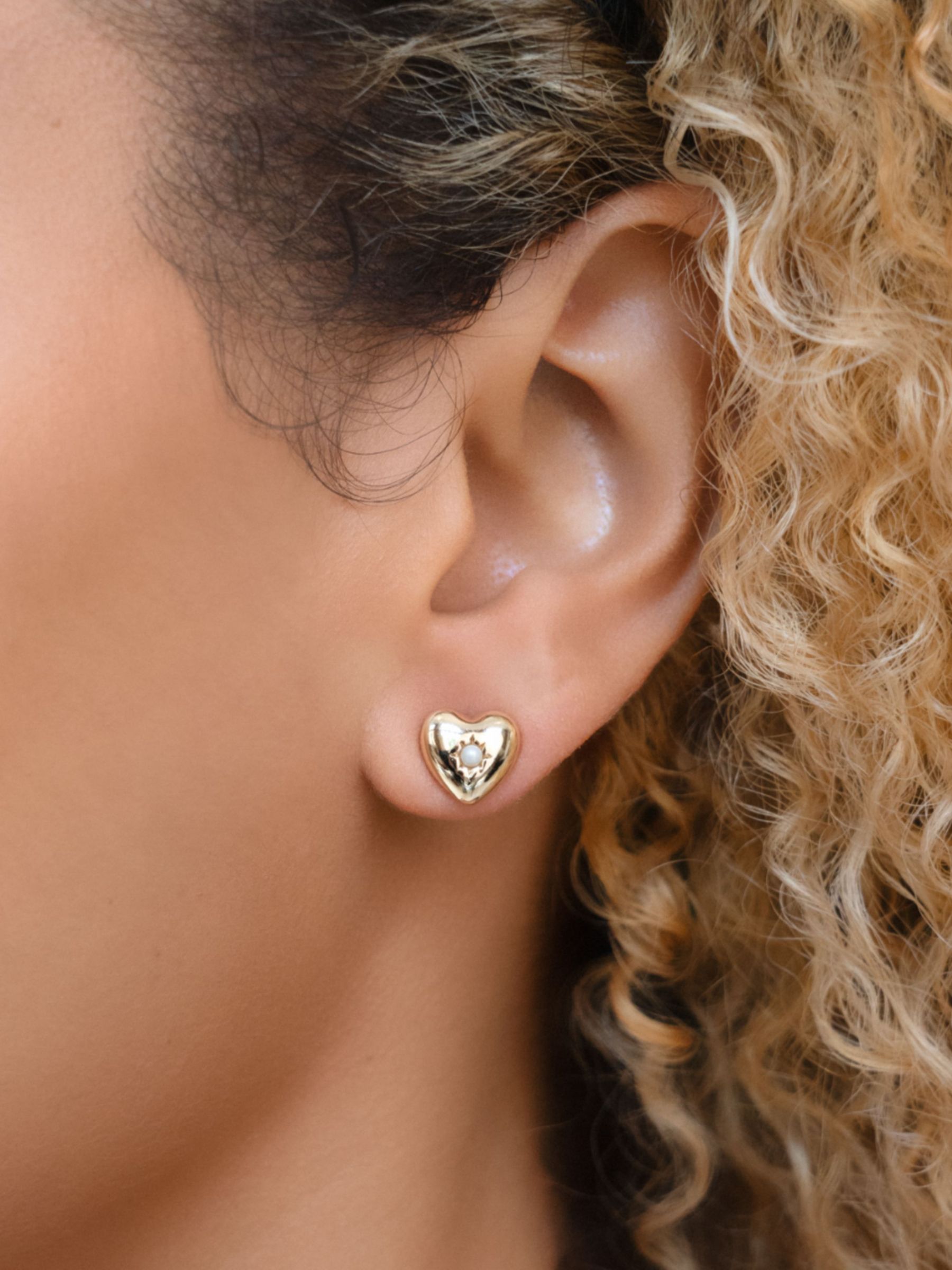 Buy Lauren Ralph Lauren Heart Resin Stone Stud Earrings, Pack  of 3, Gold/Multi Online at johnlewis.com