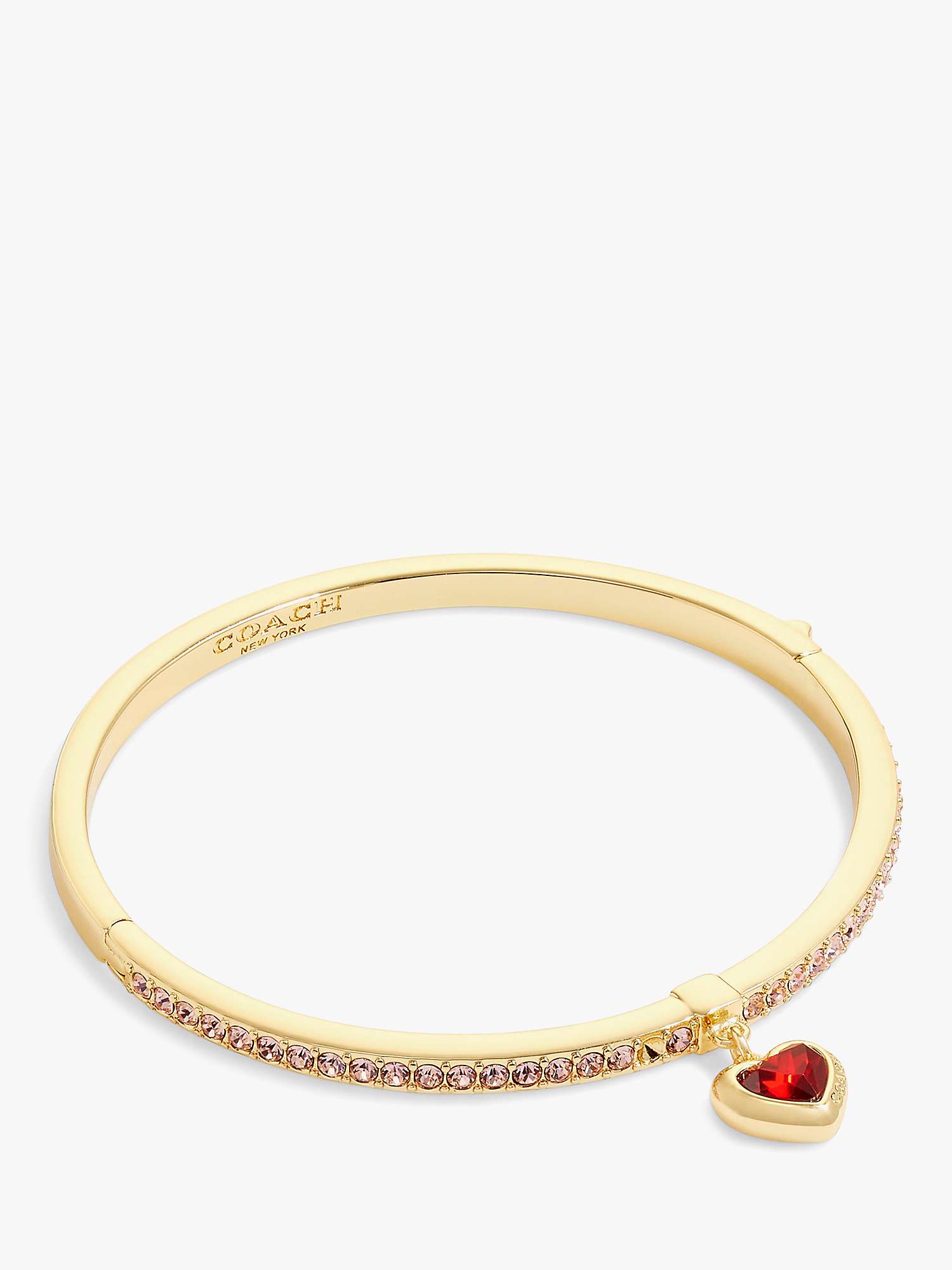 Buy Coach Crystal Heart Bangle, Gold/Red Online at johnlewis.com