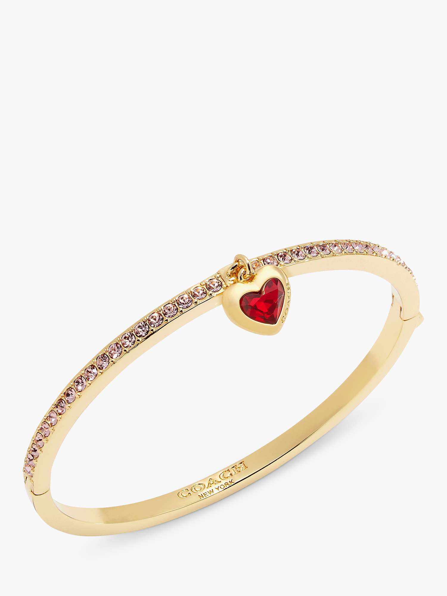 Buy Coach Crystal Heart Bangle, Gold/Red Online at johnlewis.com