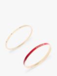 Coach Crystal & Enamel Bangle, Pack of 2, Gold/Red