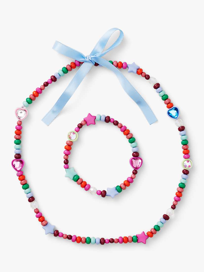 Buy Stych Kids' Gem Heart & Star Beaded Jewellery Set, Pink Online at johnlewis.com