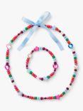 Stych Kids' Gem Heart & Star Beaded Jewellery Set, Pink