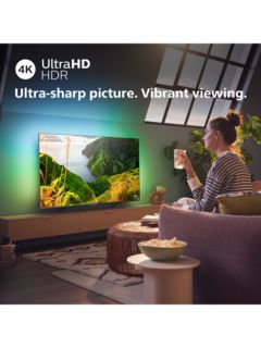 Philips 55PUS8108 (2023) LED HDR 4K Ultra HD Smart TV, 55 inch with Freeview Play, Ambilight & Dolby Atmos, Satin Chrome