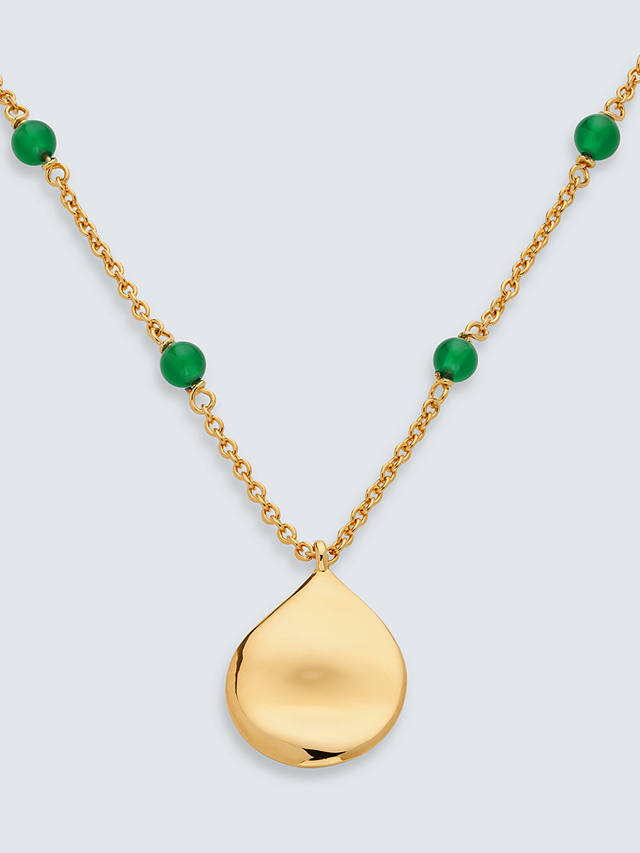 John Lewis Gemstones Agate Pendant Necklace, Yellow Gold