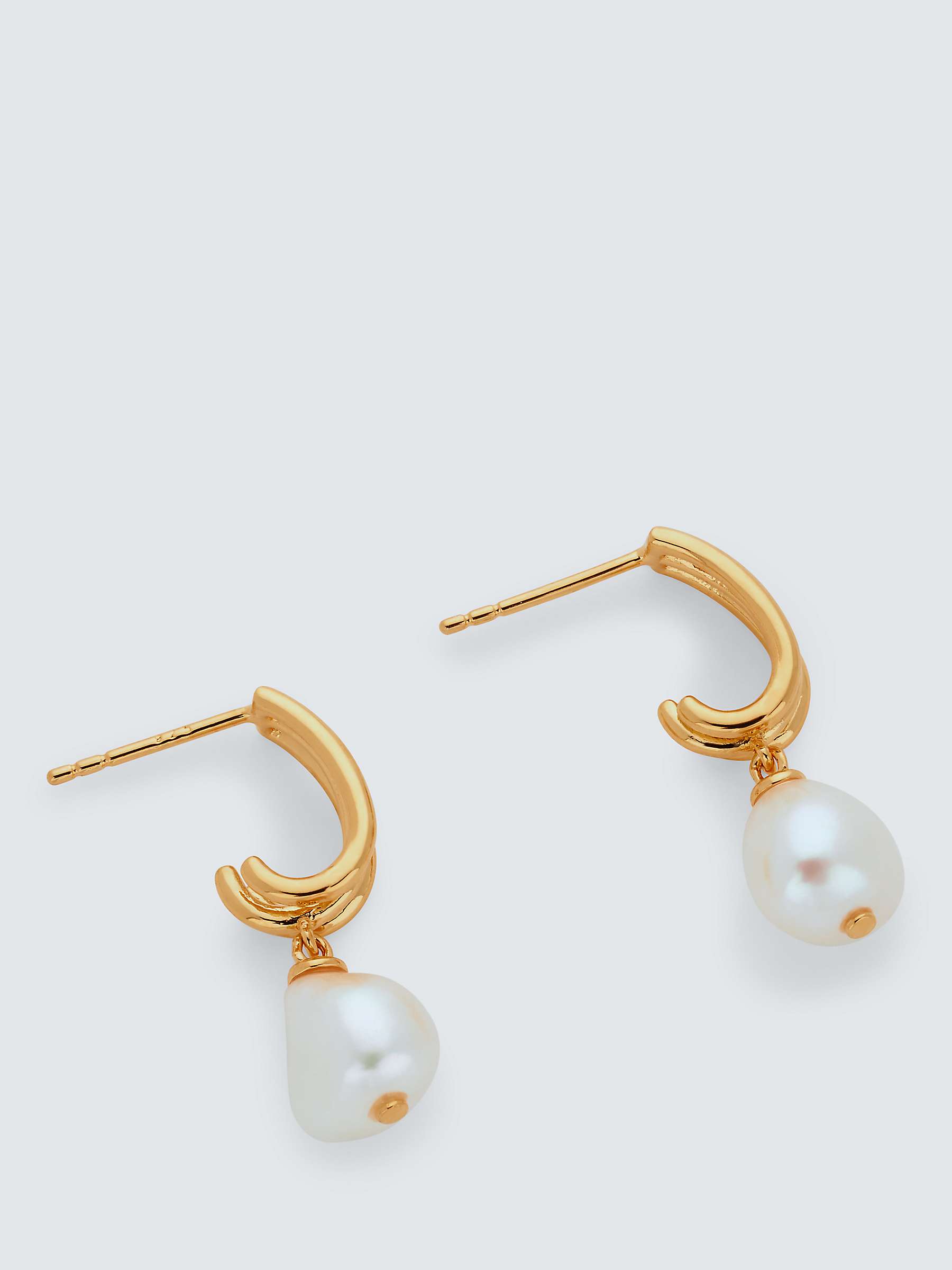 Buy John Lewis Gemstones & Pearls Demi Hoop Pearl Drop Earrings, Gold Online at johnlewis.com