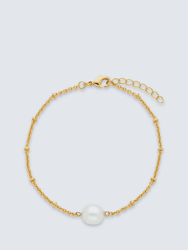 John Lewis Gemstones & Pearls Baroque Pearl Bracelet, Gold