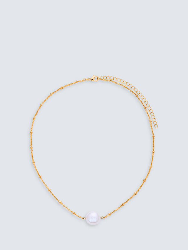 John Lewis Gemstones & Pearls Baroque Pearl Chocker Necklace, Gold