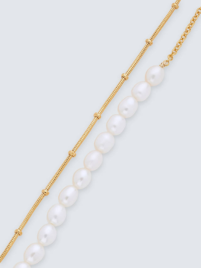 John Lewis Gemstones & Pearls Fine Pearl Bracelet, Gold