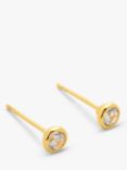 John Lewis Earring Edit Cubic Zirconia Rub Over Stud Earrings, Gold