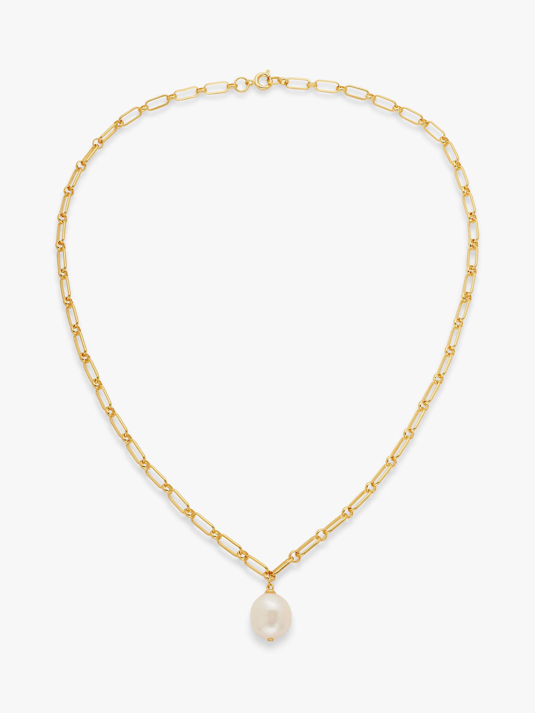 Buy John Lewis Gemstones & Pearls Baroque Pearl Paperclip Pendant Necklace, Gold Online at johnlewis.com
