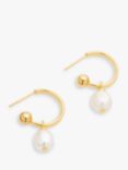 John Lewis Gemstones & Pearls Baroque Pearl Drop Huggie Hoop Earrings, Gold