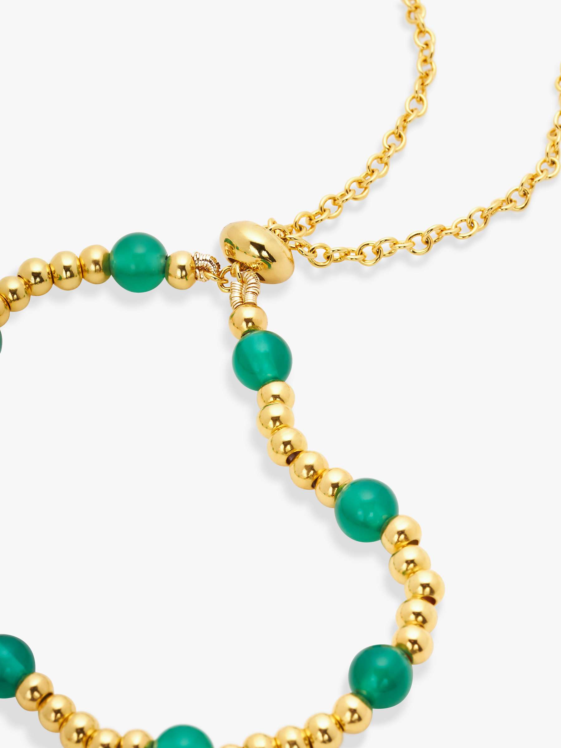 Buy John Lewis Gemstones Green Agate Beaded Slider Bracelet, Gold Online at johnlewis.com
