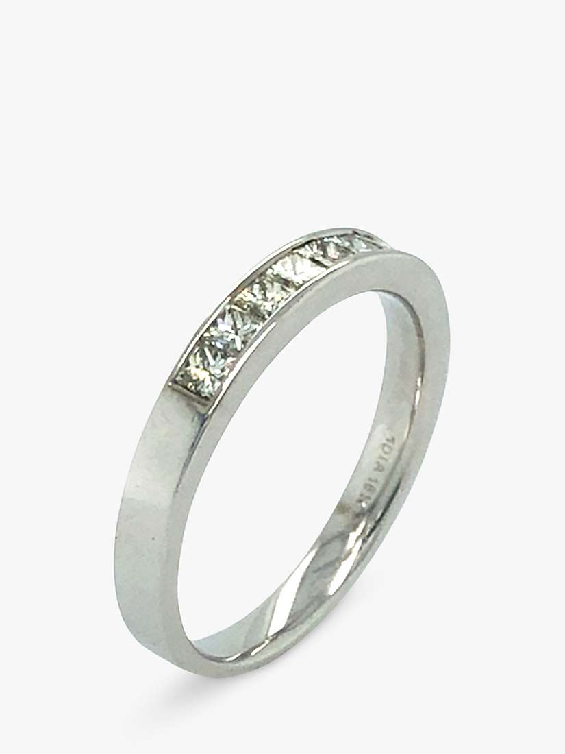 Buy Vintage Fine Jewellery Second Hand 18ct White Gold Channel Set Diamond Half Eternity Ring Online at johnlewis.com