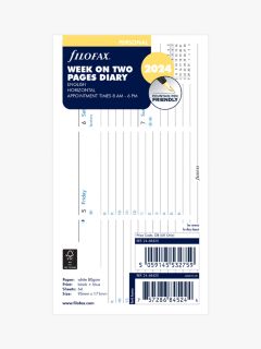 Filofax Personal Week on Two Pages Horizontal 2024 Personal Organiser  Insert, White