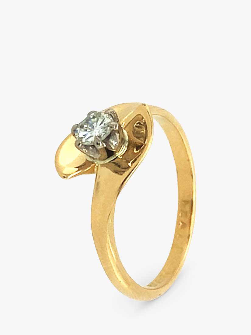 Buy Vintage Fine Jewellery Second Hand 18ct Gold Elevated Crossover Diamond Ring, Dated Birmingham 1969 Online at johnlewis.com